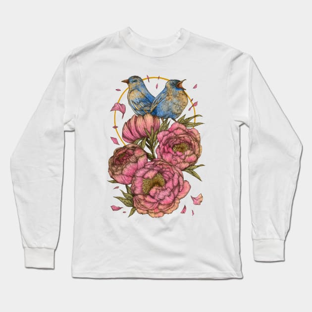 Flowers and Birds Long Sleeve T-Shirt by aleduruy